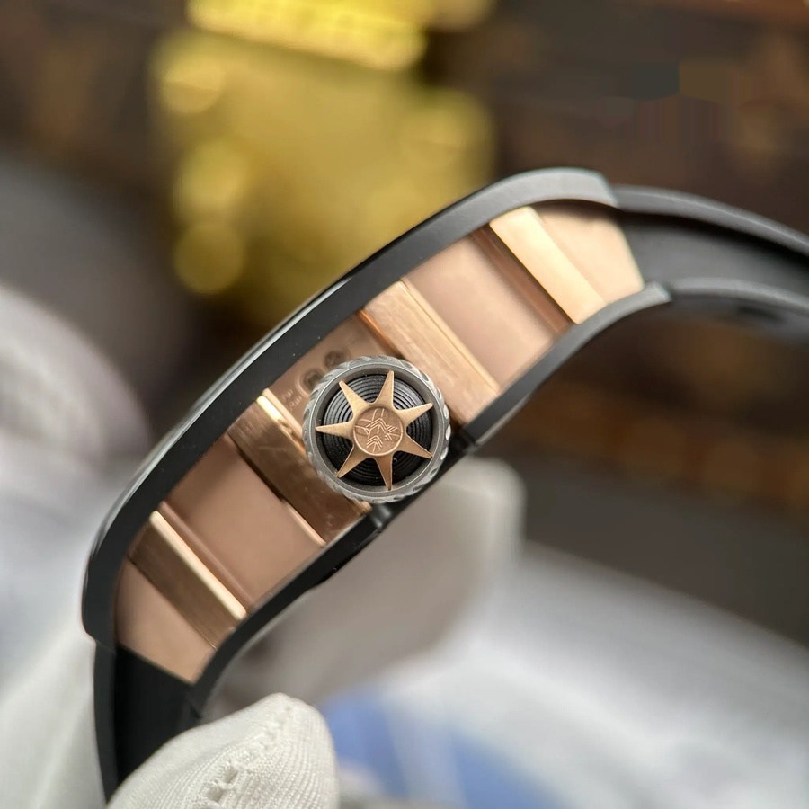Montre réplique : Richard Mille RM 47 Samurai, tourbillon, or rose, céramique noire, 42,7 mm — très appréciée – Photo 9