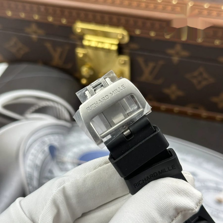 Montre réplique : Richard Mille RM 47 Samurai, tourbillon, or rose, céramique noire, 42,7 mm — très appréciée – Photo 12