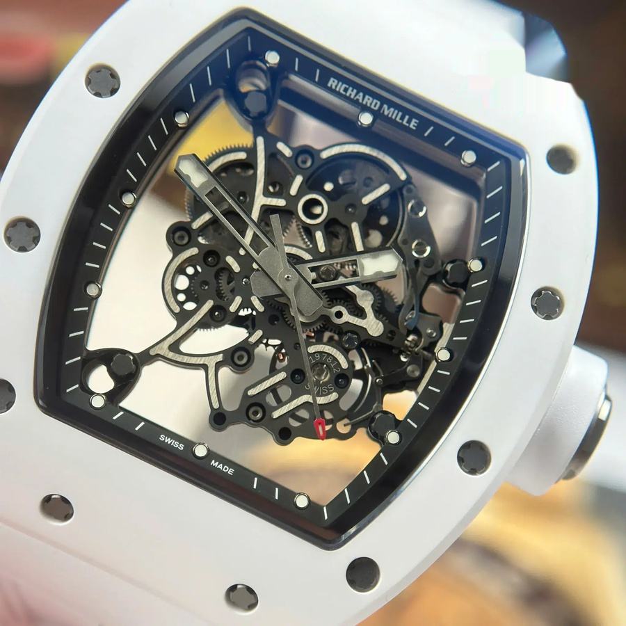 Montre réplique : Richard Mille RM 055, céramique blanche, Bubba Watson ZF 42,7 mm — très prisée – Photo 4