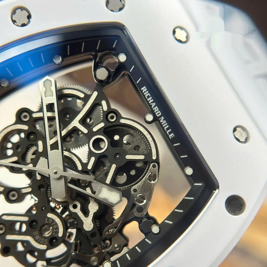 Montre réplique : Richard Mille RM 055, céramique blanche, Bubba Watson ZF 42,7 mm — très prisée – Photo 5