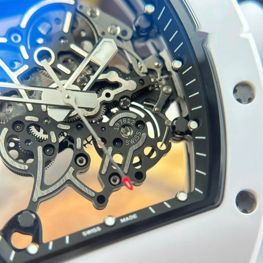 Montre réplique : Richard Mille RM 055, céramique blanche, Bubba Watson ZF 42,7 mm — très prisée – Photo 6