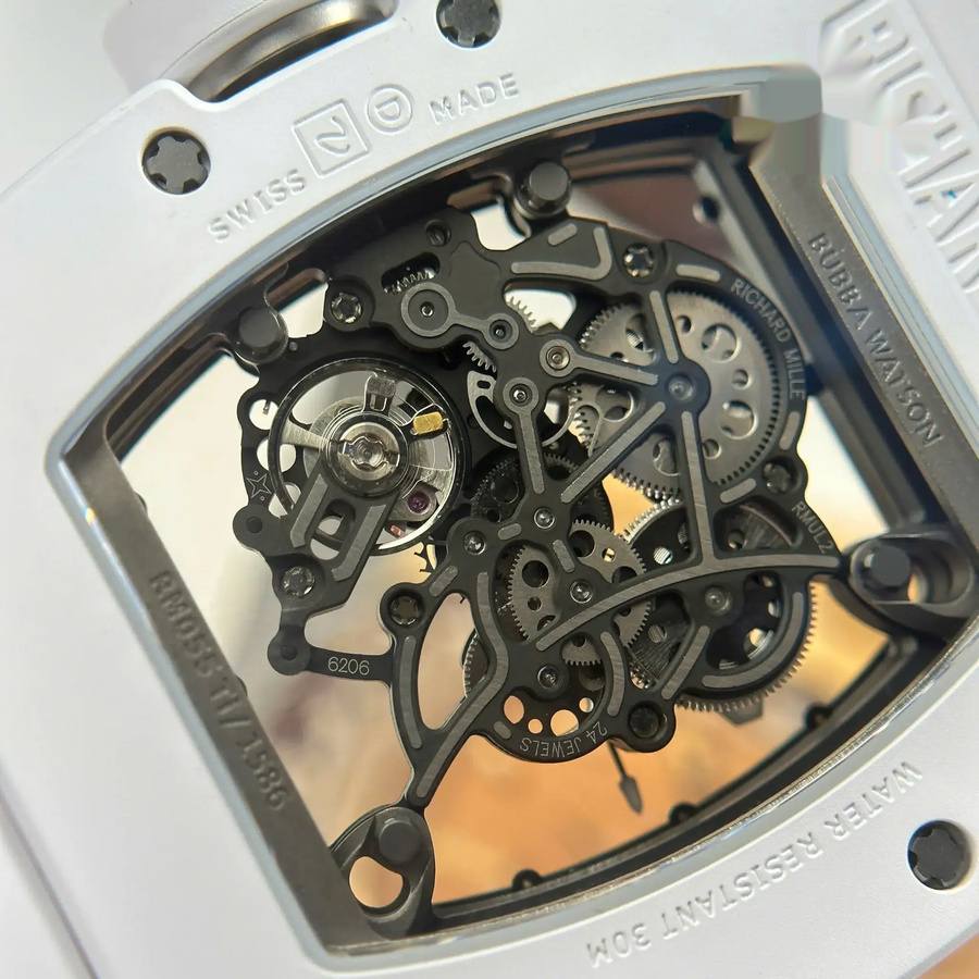 Montre réplique : Richard Mille RM 055, céramique blanche, Bubba Watson ZF 42,7 mm — très prisée – Photo 9