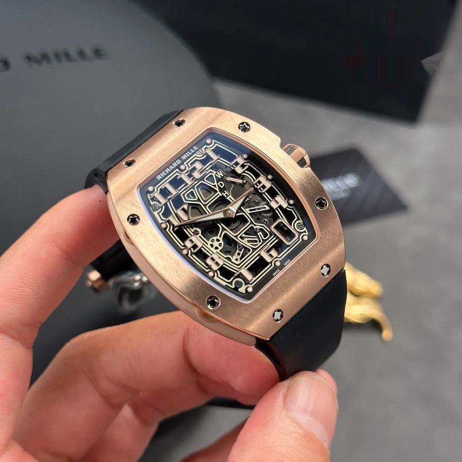 Montre réplique : Richard Mille RM 67-01, extra-plate, or rose, 38,7 mm X 47,5 mm — de luxe – Photo 3