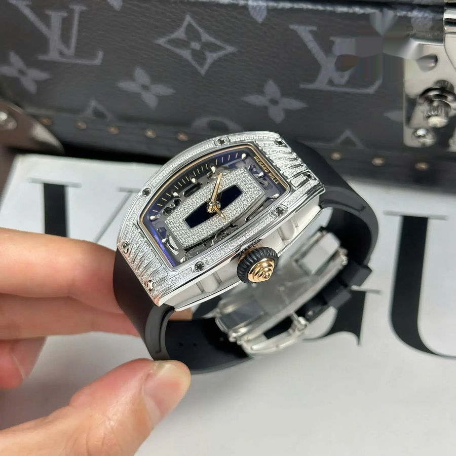 Montre réplique : Richard Mille RM 07-01, blanc, boîtier, avec, oxydes de zirconium, et, noir, Onyx, cadran, ZF 45.32 X 32,3 mm — nouveauté – Photo 4