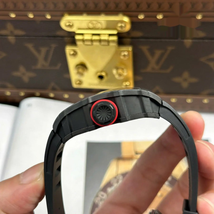 Montre réplique : Richard Mille RM 35-01 Rafael Nadal, noir, Carbon TPT ZF V3 49,94 mm X 44,5 mm — parfaite – Photo 13