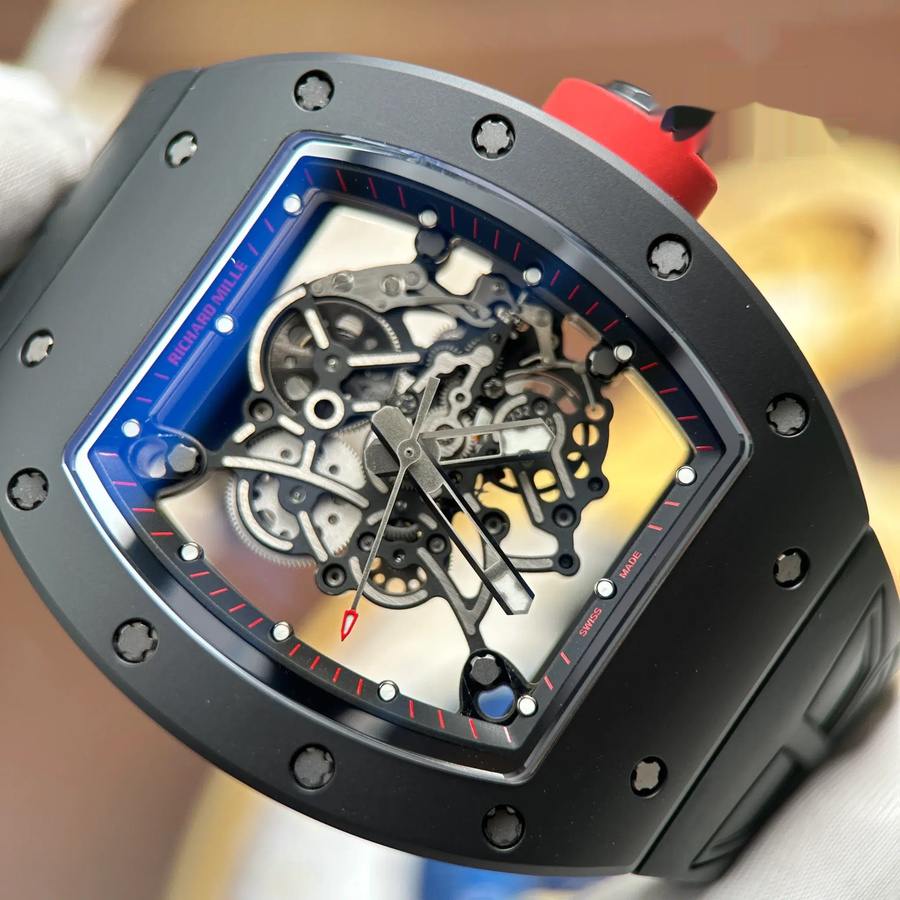 Montre réplique : Richard Mille RM 055 Bubba Watson, céramique noire, ZF 42,7 mm — prestigieuse – Photo 4