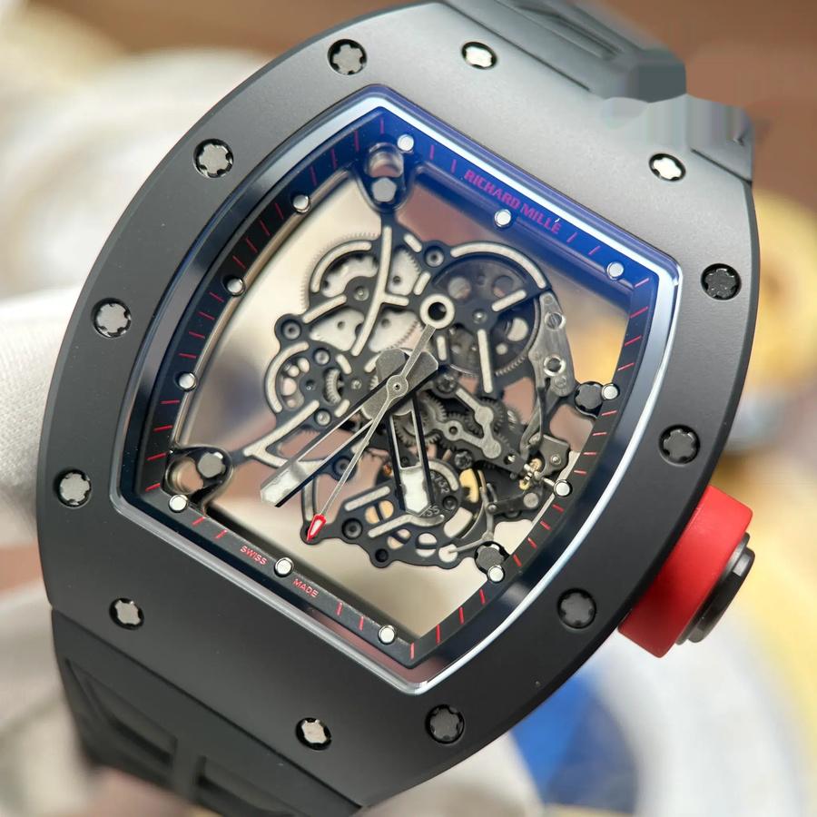 Montre réplique : Richard Mille RM 055 Bubba Watson, céramique noire, ZF 42,7 mm — prestigieuse – Photo 5