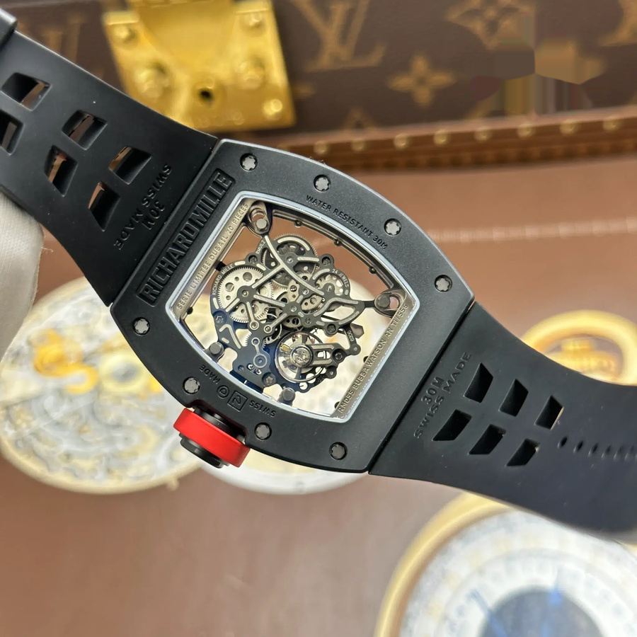 Montre réplique : Richard Mille RM 055 Bubba Watson, céramique noire, ZF 42,7 mm — prestigieuse – Photo 10