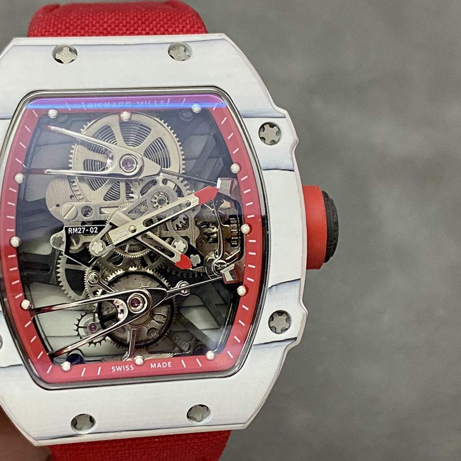 Montre réplique : Richard Mille RM 27-02 Rafael Nadal, tourbillon, blanc, Quartz TPT, rouge, bracelet, 39.7 X 47,7 mm — inestimable – Photo 4