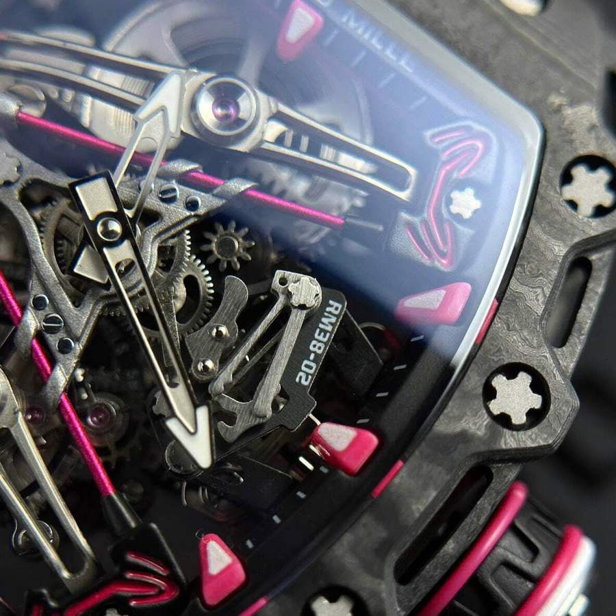 Montre réplique : Richard Mille RM 38-02, tourbillon, Bubba Watson, noir, Carbon TPT — rare – Photo 4