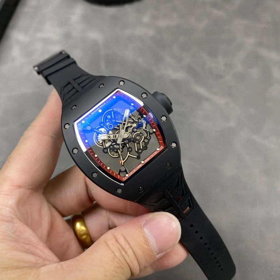 Montre réplique : Richard Mille RM 055 Bubba Watson, rouge, entraînement, Americas, édition limitée, mouvement Vaucher, 42.7 X 49,9 mm — remarquable – Photo 1