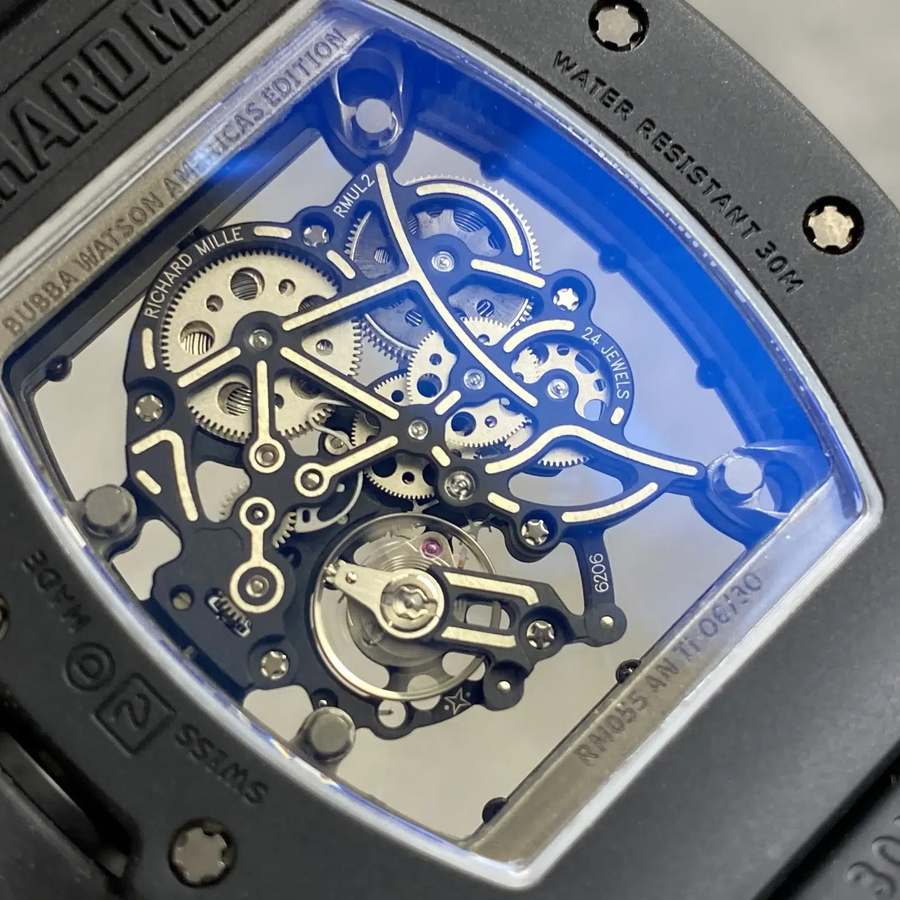 Montre réplique : Richard Mille RM 055 Bubba Watson, rouge, entraînement, Americas, édition limitée, mouvement Vaucher, 42.7 X 49,9 mm — remarquable – Photo 8