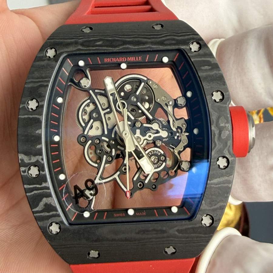 Montre réplique : Richard Mille RM 055 Bubba Watson, foncé, Carbon NTPT, mouvement Vaucher, 42,7 mm X 49,9 mm — spéciale – Photo 5
