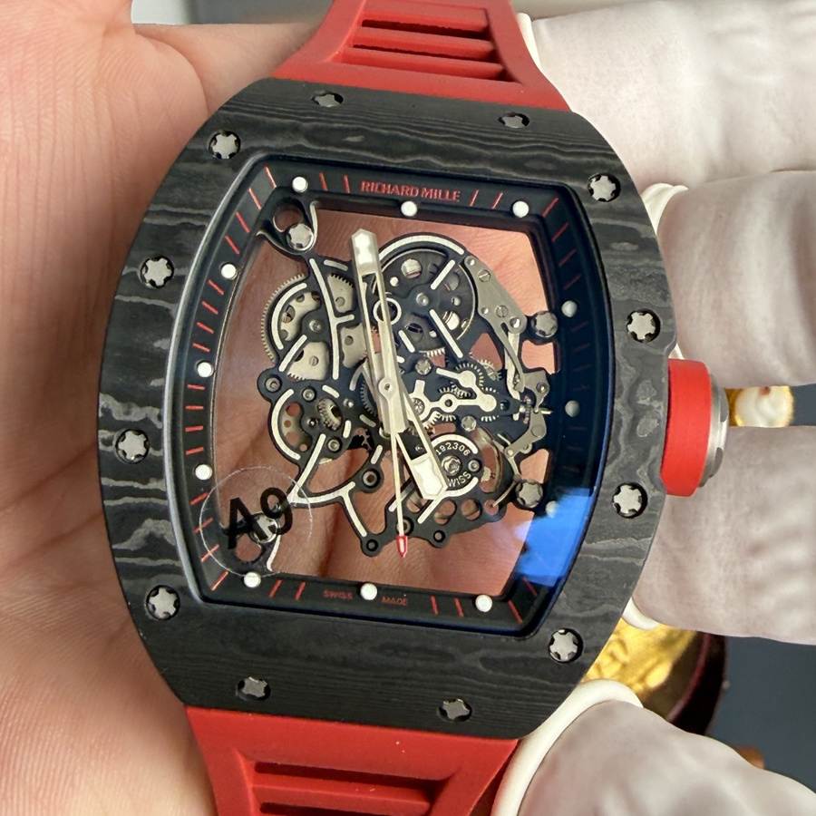 Montre réplique : Richard Mille RM 055 Bubba Watson, foncé, Carbon NTPT, mouvement Vaucher, 42,7 mm X 49,9 mm — spéciale – Photo 6