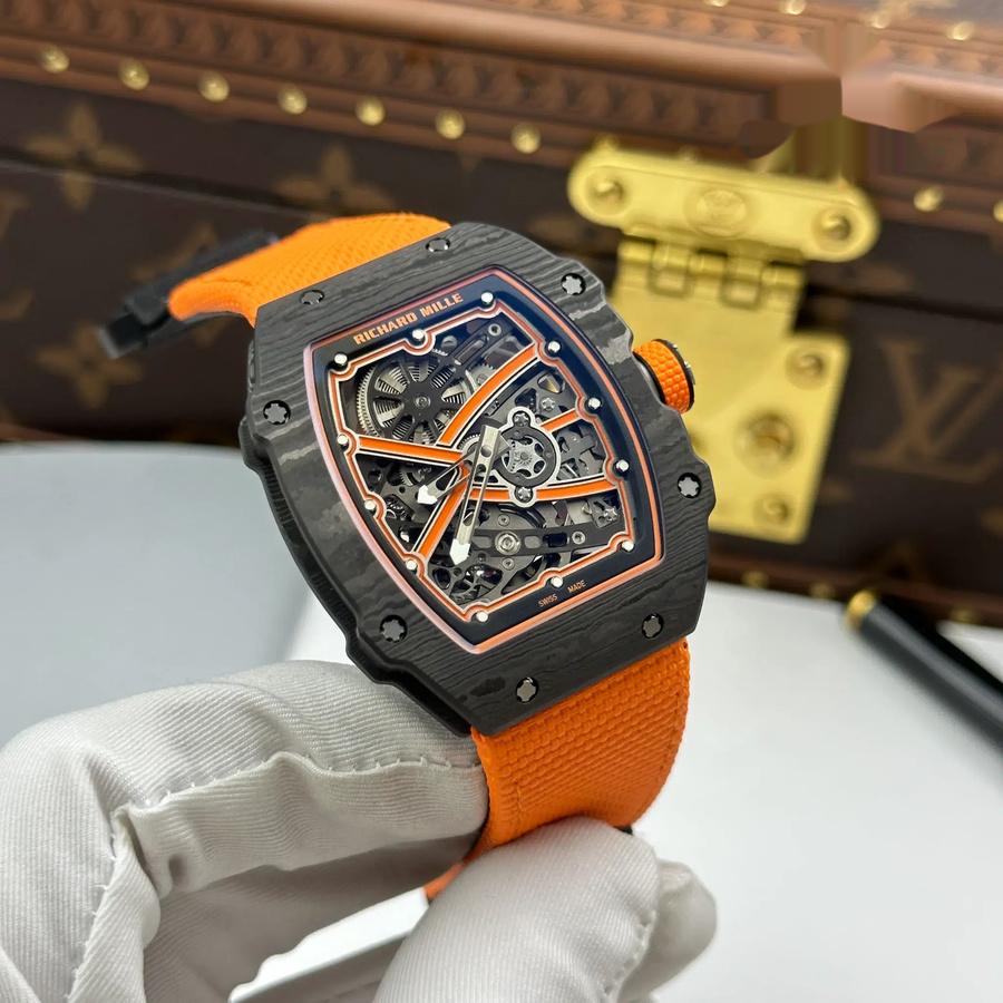 Montre réplique : Richard Mille RM 67-02 McLaren Lando Norris, extra-plate, noir, Carbon TPT 38.7 X 47,52 mm — remarquable – Photo 4