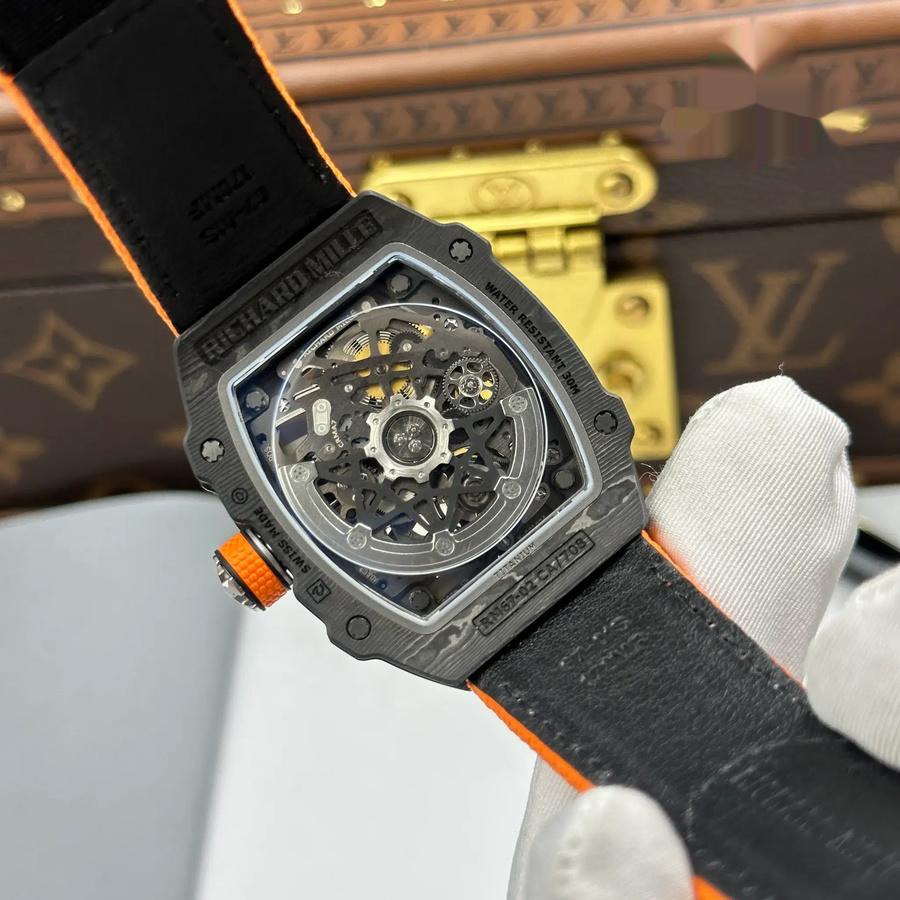 Montre réplique : Richard Mille RM 67-02 McLaren Lando Norris, extra-plate, noir, Carbon TPT 38.7 X 47,52 mm — remarquable – Photo 12