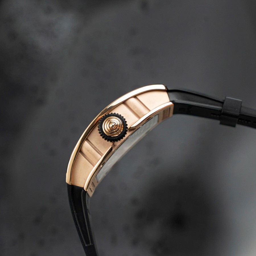 Montre réplique : Mille RM 07-01, or rose, avec, noir, Onyx, cadran, et, pierre précieuse, ZF 45.32 X 32,3 mm — de qualité supérieure – Photo 6