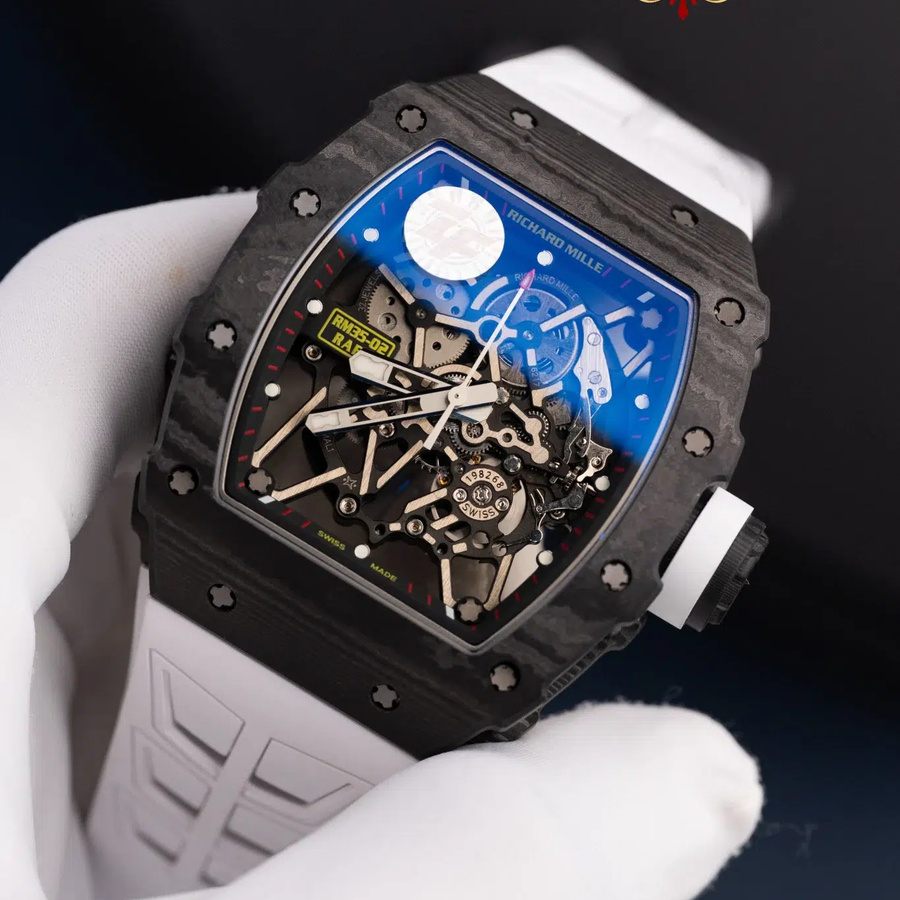 Montre réplique : Richard Mille RM 35-02 Rafael Nadal, noir, Carbon TPT, blanc, bracelet en caoutchouc, ZF 49,94 mm X 44,5 mm — intemporelle – Photo 3
