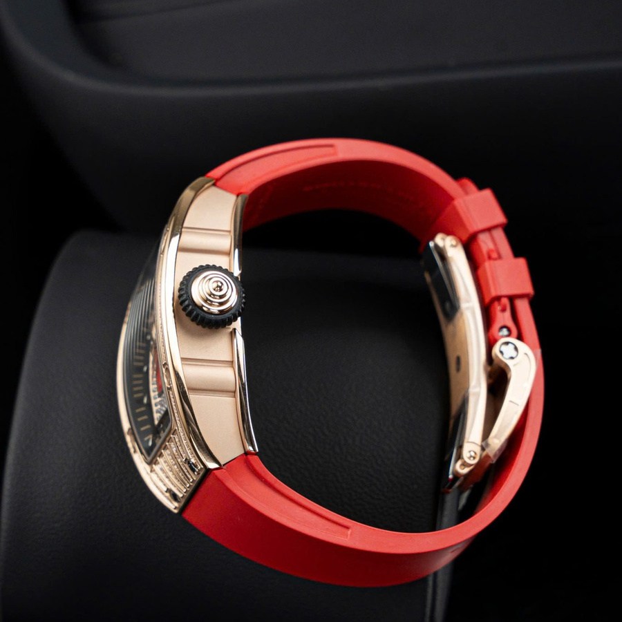 Montre réplique : Richard Mille RM 07-01 Lady, or rose, diamants, Jasper, cadran, bracelet en caoutchouc, ZF 45.32 X 32,3 mm — intemporelle – Photo 8