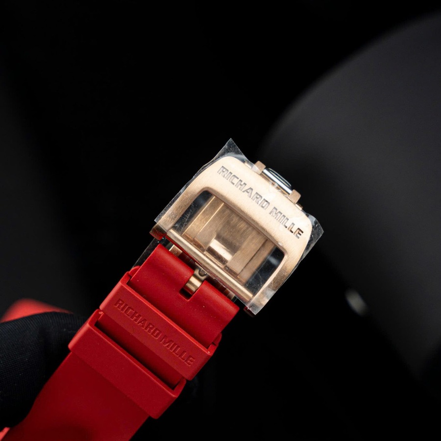 Montre réplique : Richard Mille RM 07-01 Lady, or rose, diamants, Jasper, cadran, bracelet en caoutchouc, ZF 45.32 X 32,3 mm — intemporelle – Photo 10
