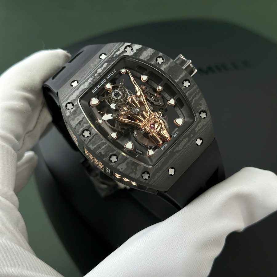 Montre réplique : Richard Mille RM 66, volant, tourbillon, Carbon TPT 42.70 X 49,94 mm — unique – Photo 3