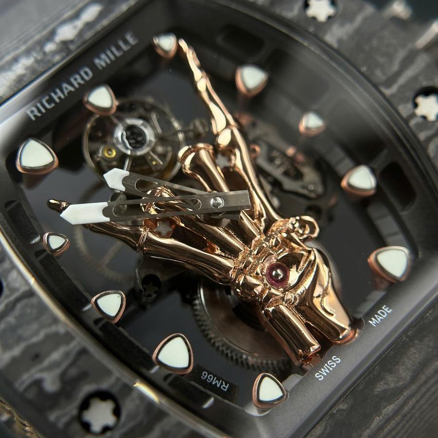 Montre réplique : Richard Mille RM 66, volant, tourbillon, Carbon TPT 42.70 X 49,94 mm — unique – Photo 6