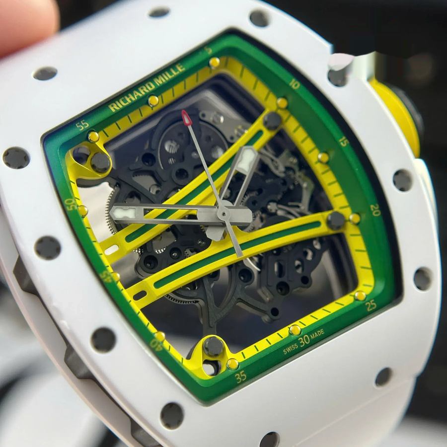 Montre réplique : Richard Mille RM 61-01 Yohan Blake, Asie, édition limitée, céramique blanche, ZF 42,7 mm X 50,23 mm — gracieuse – Photo 5
