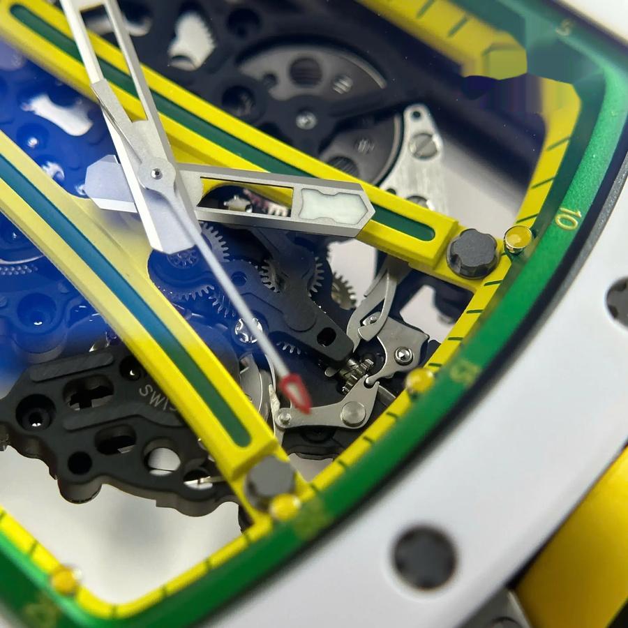 Montre réplique : Richard Mille RM 61-01 Yohan Blake, Asie, édition limitée, céramique blanche, ZF 42,7 mm X 50,23 mm — gracieuse – Photo 8