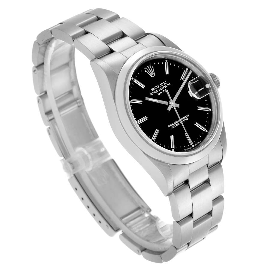 Montre réplique pour homme : Rolex Date, cadran noir, lunette lisse, acier, 15200 — d’une grande finesse – Photo 3