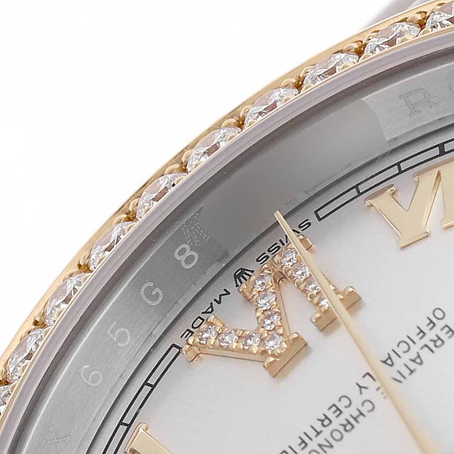 Montre réplique : Rolex Datejust 36, acier et or jaune, argenté, cadran serti de diamants, 126283 — ultime – Photo 6