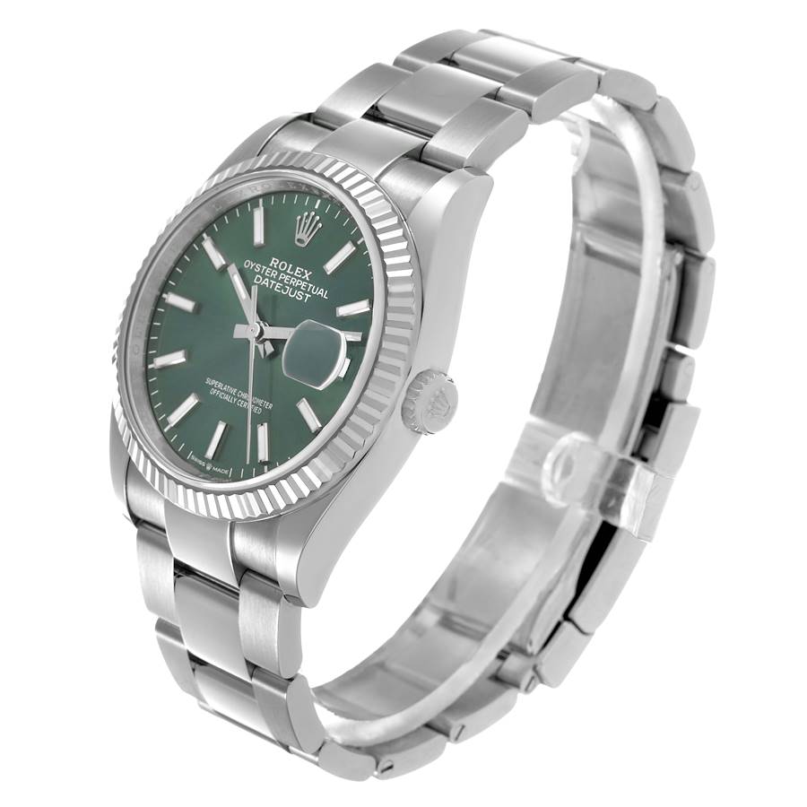 Montre réplique pour homme : Rolex Datejust, acier et or blanc, cadran vert menthe, 126234 — éprouvée – Photo 3