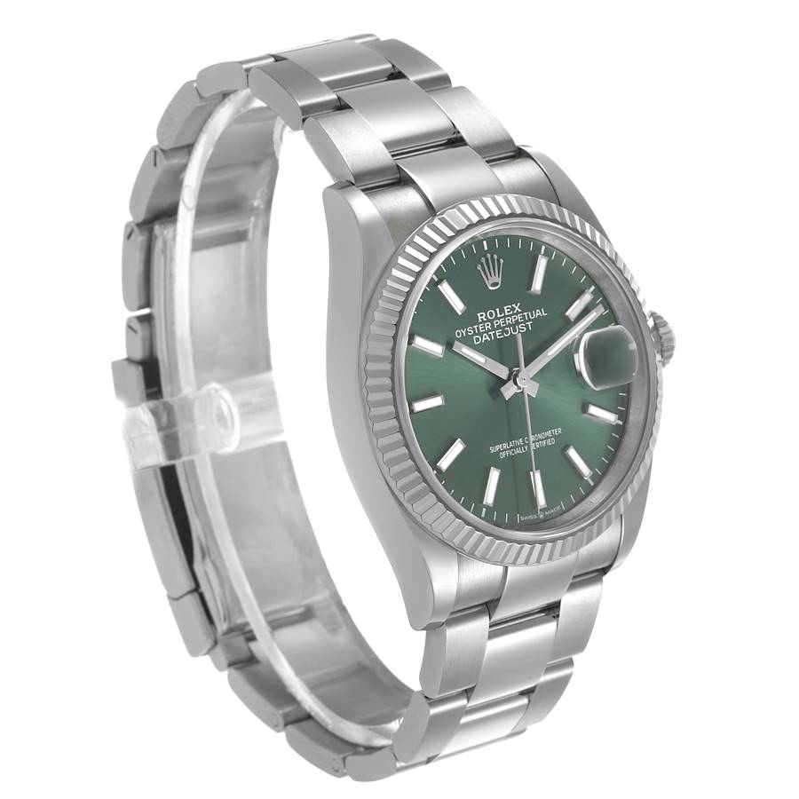 Montre réplique pour homme : Rolex Datejust, acier et or blanc, cadran vert menthe, 126234 — éprouvée – Photo 4