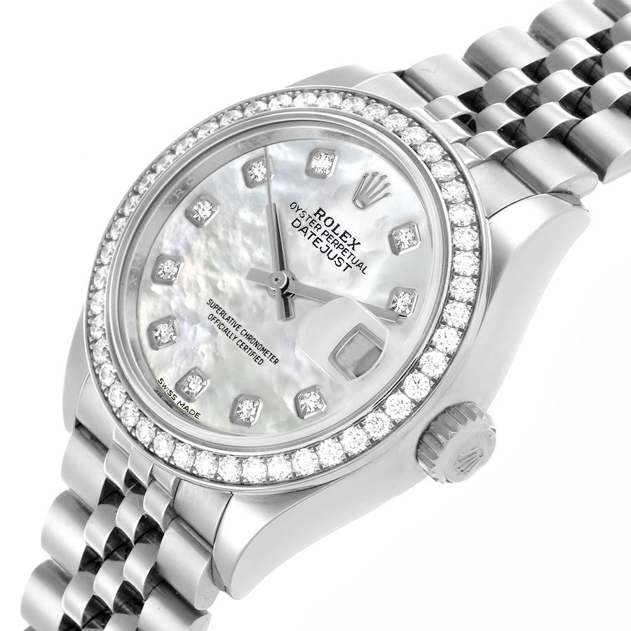 Montre réplique pour femme : Rolex Datejust, acier et or blanc, cadran en nacre, diamants, 279384 — parmi nos meilleures ventes – Photo 4