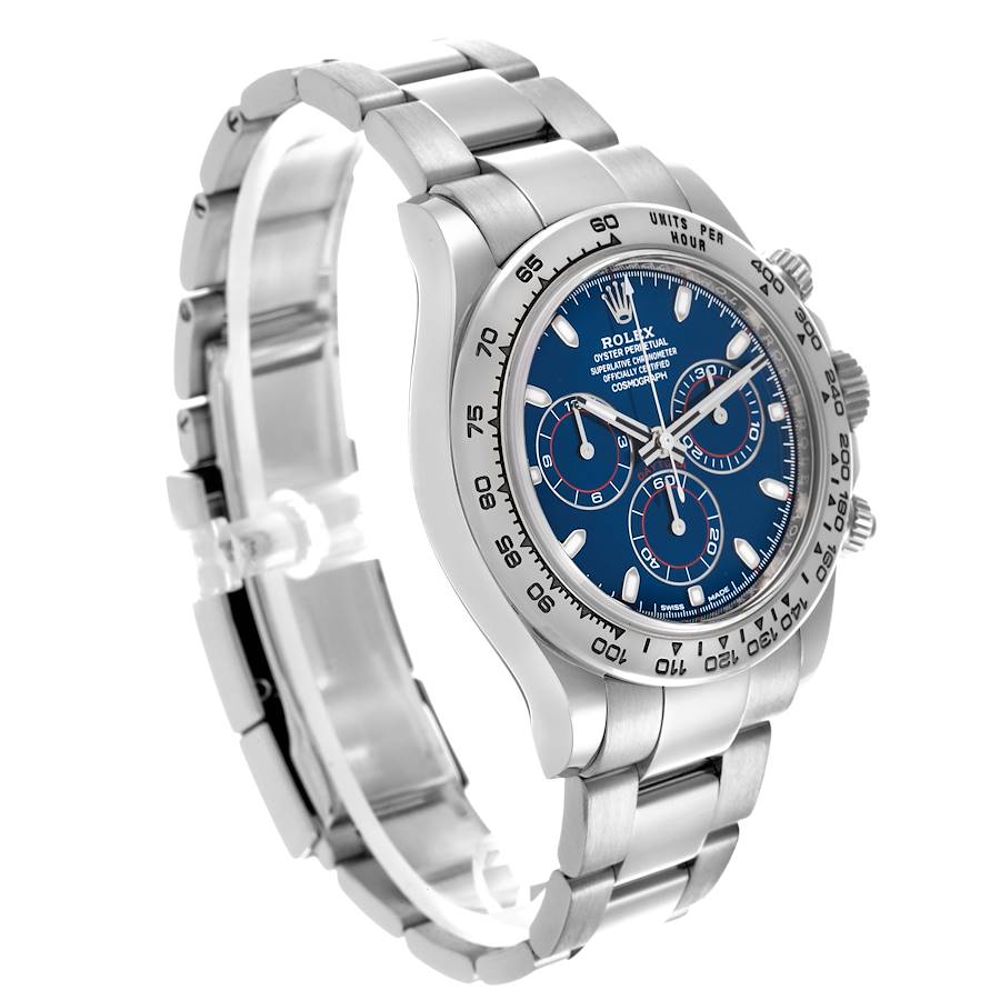 Montre réplique pour homme : Rolex Daytona, cadran bleu, or blanc, chronographe, 116509 — nouvelle génération – Photo 3