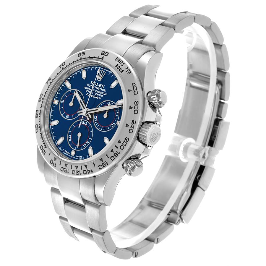 Montre réplique pour homme : Rolex Daytona, cadran bleu, or blanc, chronographe, 116509 — nouvelle génération – Photo 4