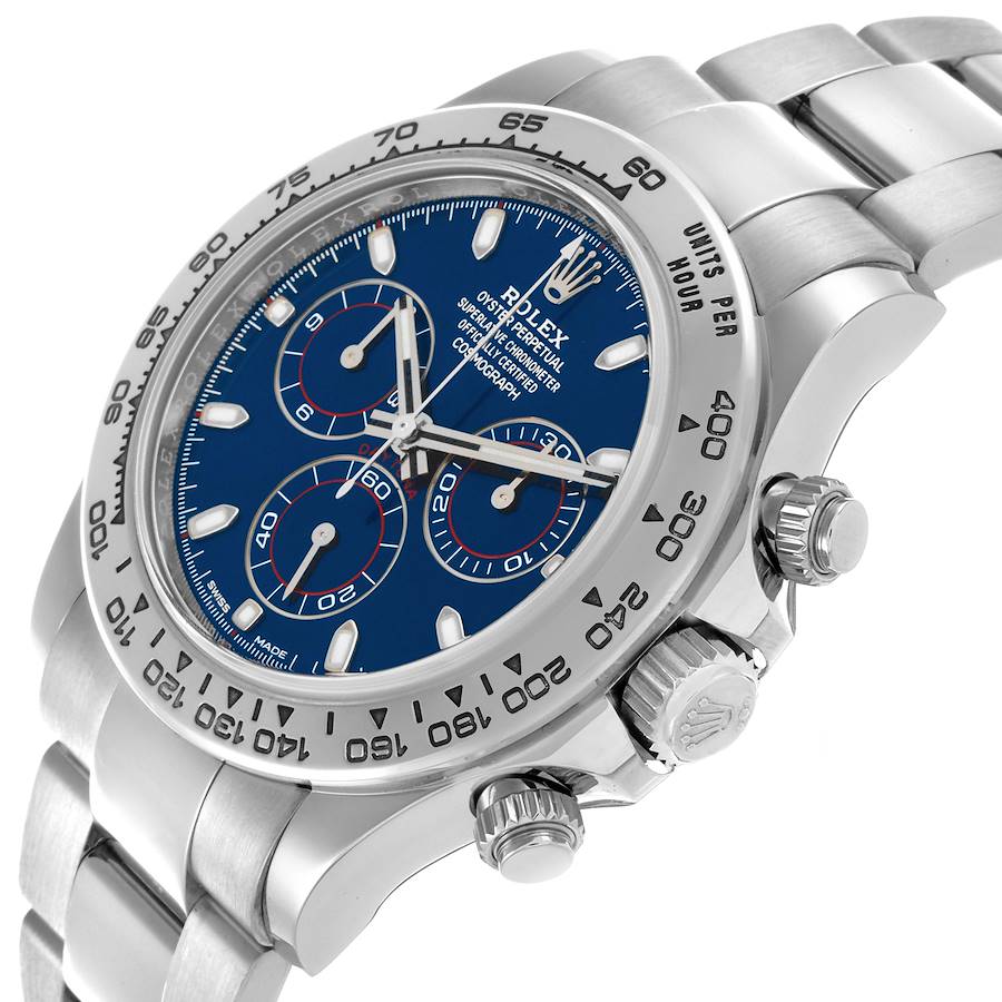 Montre réplique pour homme : Rolex Daytona, cadran bleu, or blanc, chronographe, 116509 — nouvelle génération – Photo 5