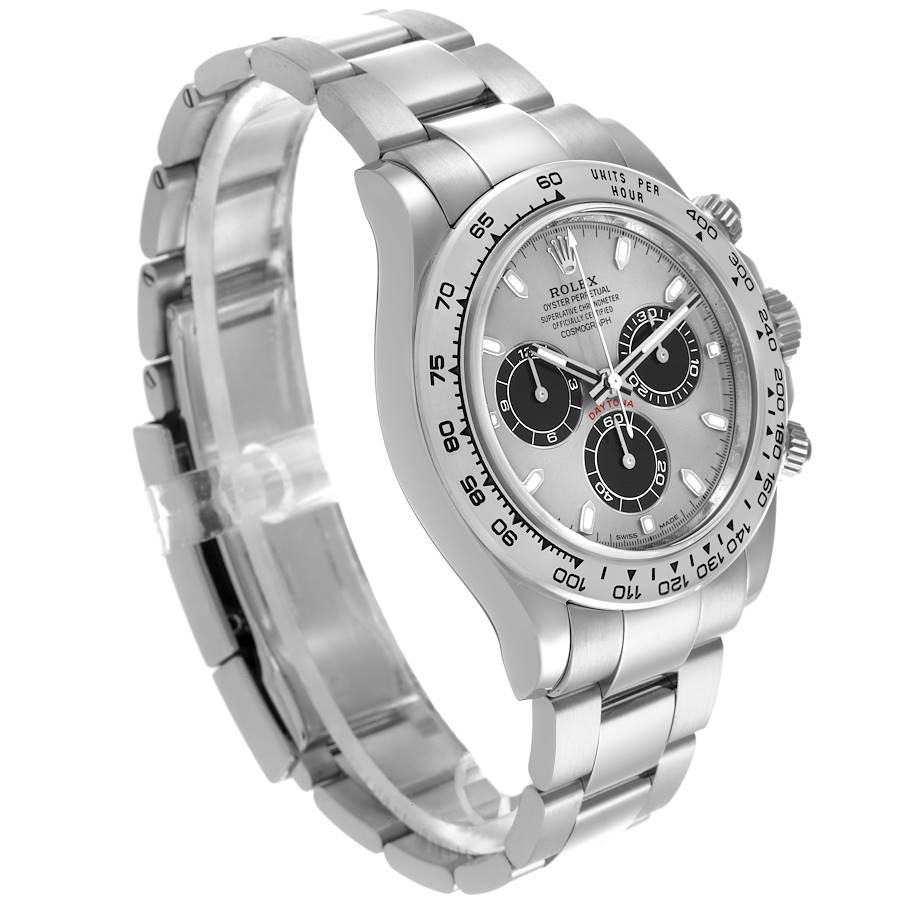 Montre réplique pour homme : Rolex Daytona, or blanc, cadran argenté, 116509 — exquise – Photo 3