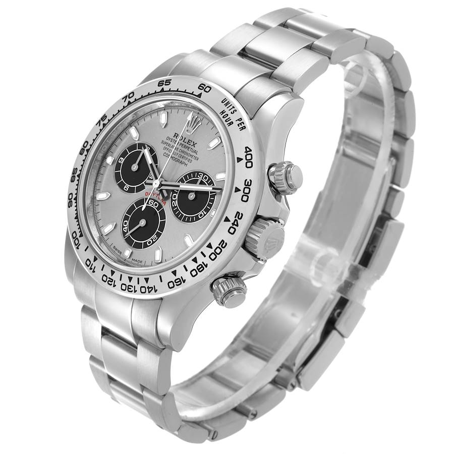 Montre réplique pour homme : Rolex Daytona, or blanc, cadran argenté, 116509 — exquise – Photo 4