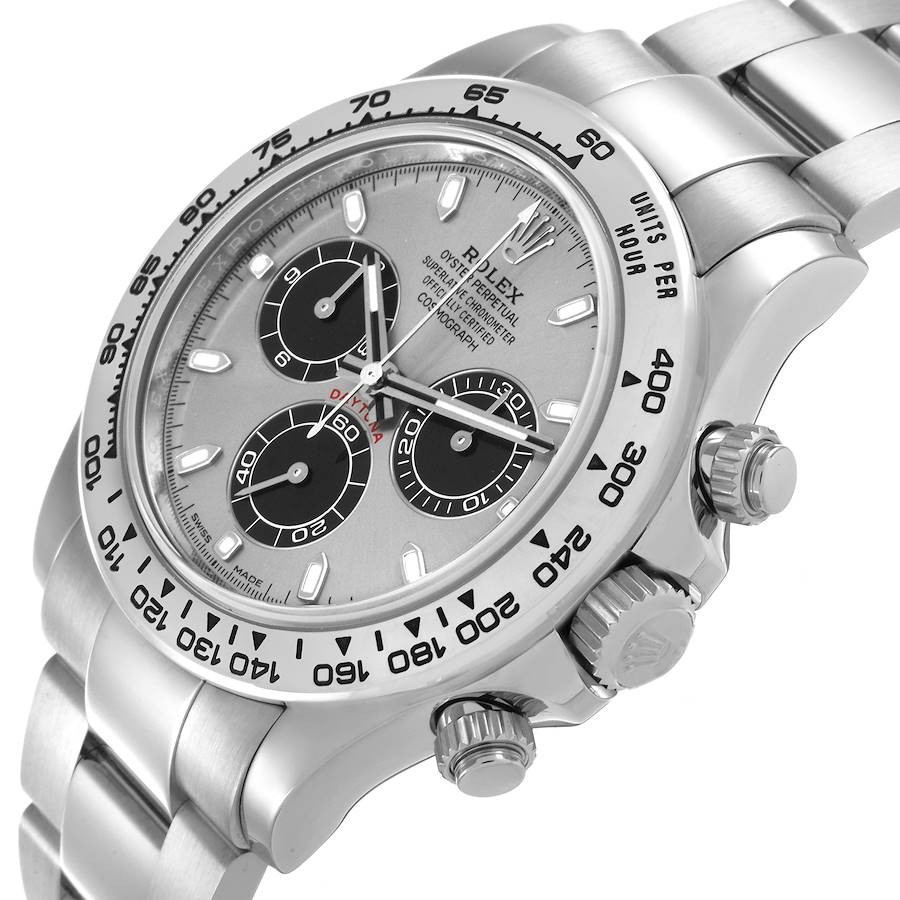 Montre réplique pour homme : Rolex Daytona, or blanc, cadran argenté, 116509 — exquise – Photo 5