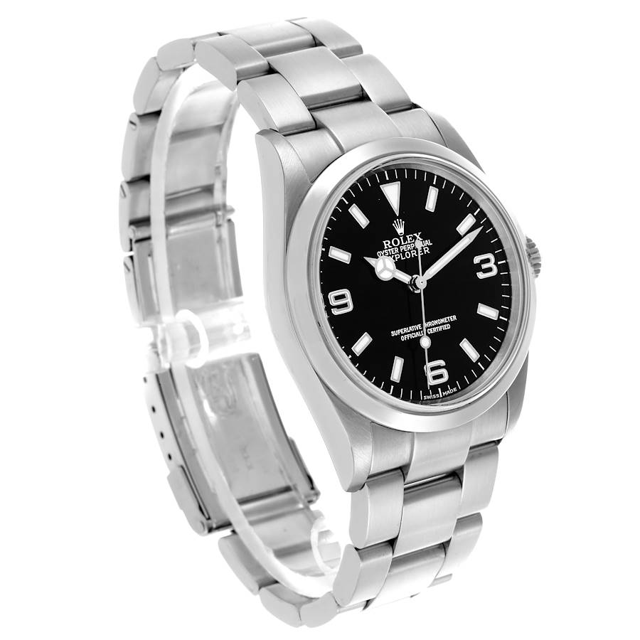 Montre réplique pour homme : Rolex Explorer I, cadran noir, acier, 114270 — élégante – Photo 3