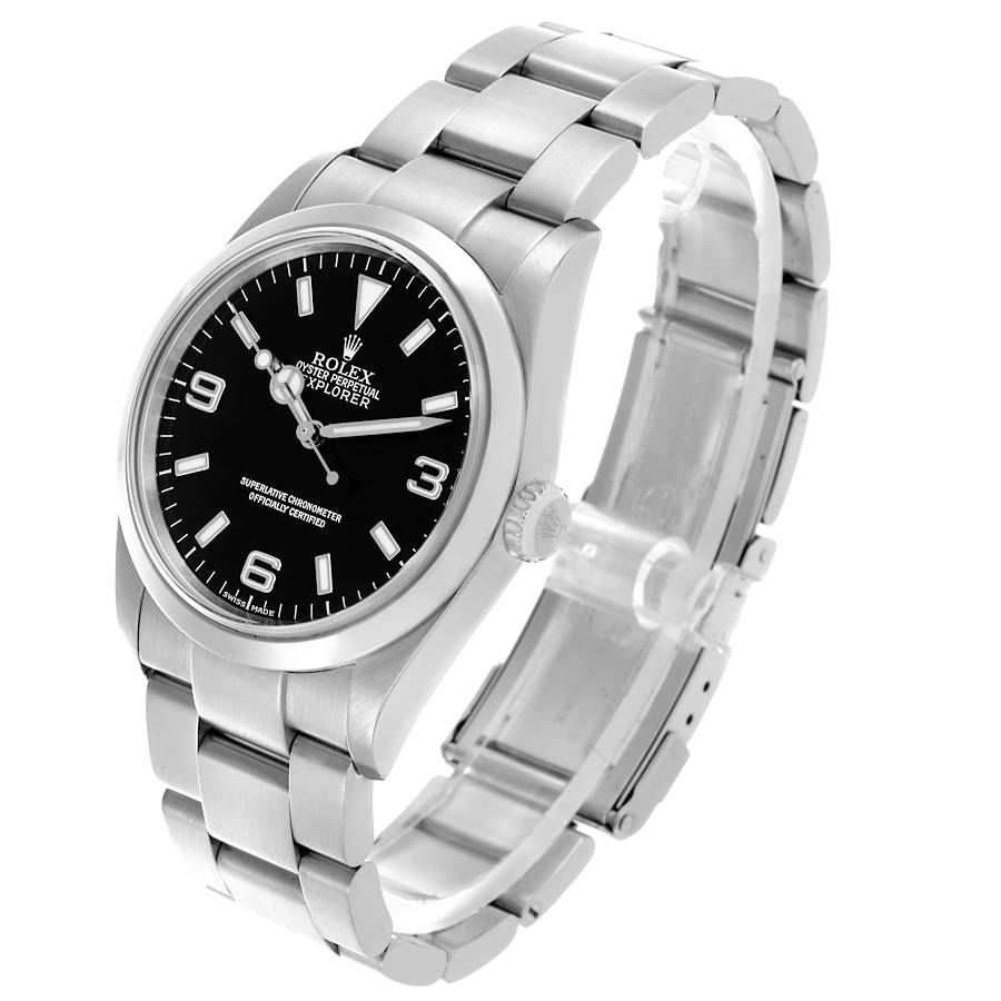Montre réplique pour homme : Rolex Explorer I, cadran noir, acier, 114270 — élégante – Photo 4
