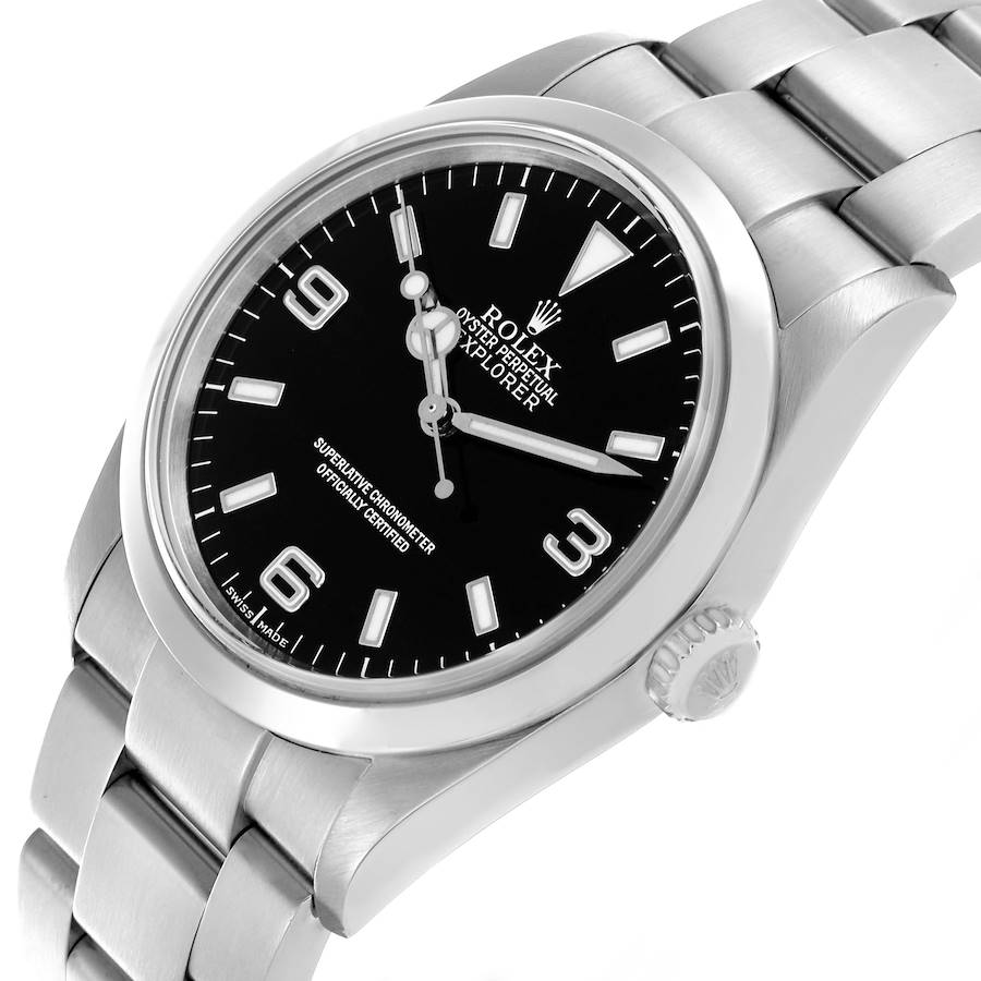 Montre réplique pour homme : Rolex Explorer I, cadran noir, acier, 114270 — élégante – Photo 5