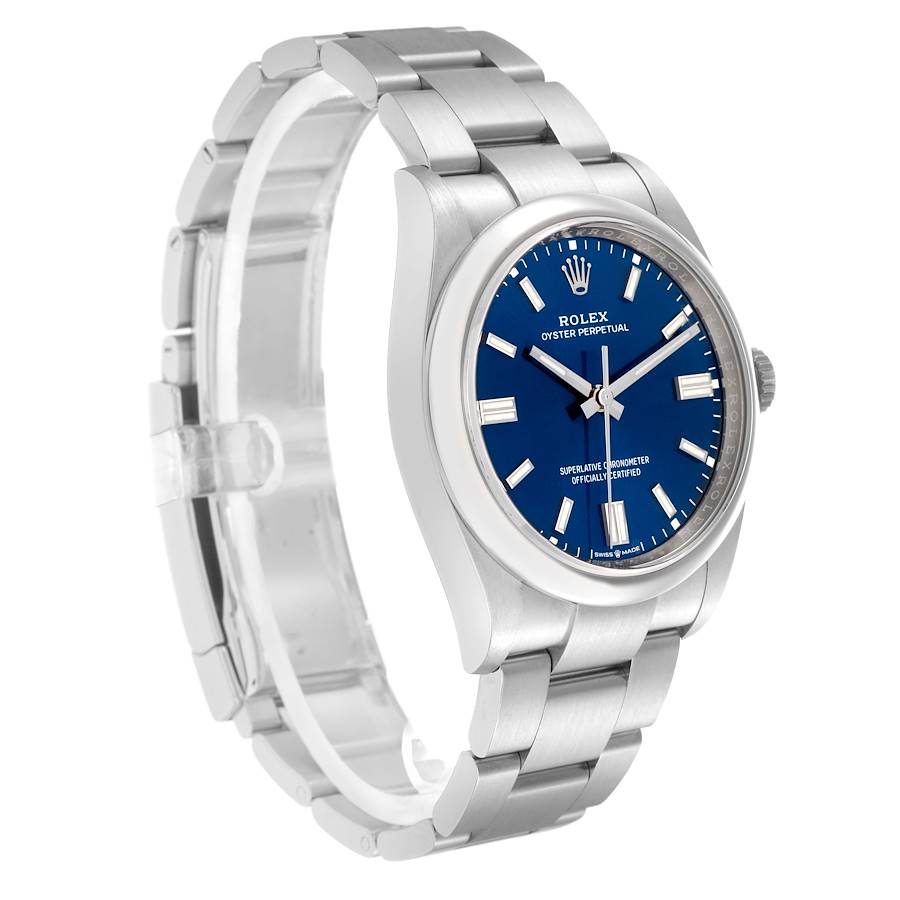 Montre réplique pour homme : Rolex Oyster Perpetual, cadran bleu, acier, 126000 — exquise – Photo 3
