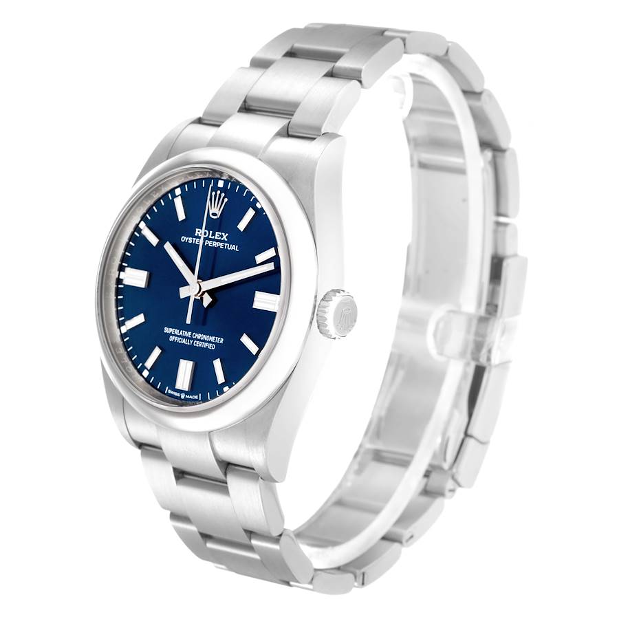 Montre réplique pour homme : Rolex Oyster Perpetual, cadran bleu, acier, 126000 — exquise – Photo 4