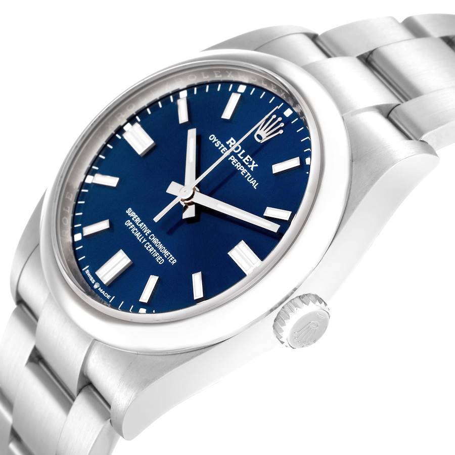 Montre réplique pour homme : Rolex Oyster Perpetual, cadran bleu, acier, 126000 — exquise – Photo 5