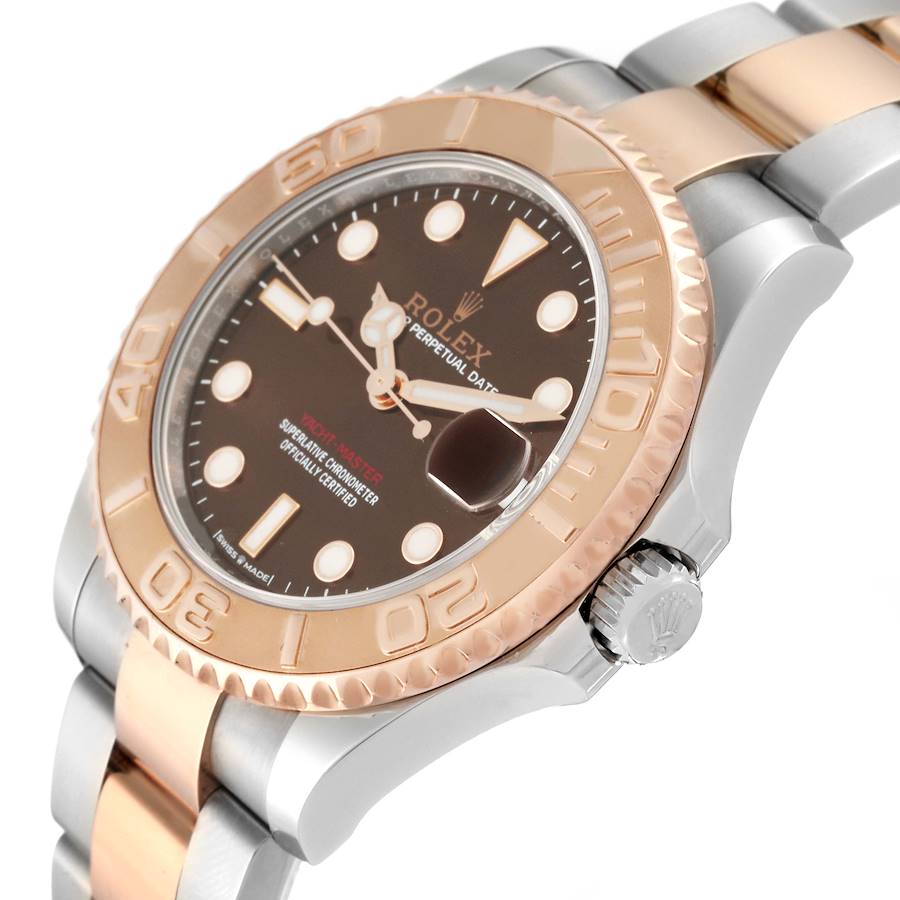 Montre réplique pour homme : Rolex Yachtmaster 37, taille intermédiaire, acier et or rose, 268621 — élégante – Photo 5