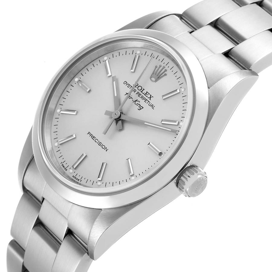 Montre réplique pour homme : Rolex Air King, cadran argenté, lunette lisse, acier, 14000 — à découvrir – Photo 5