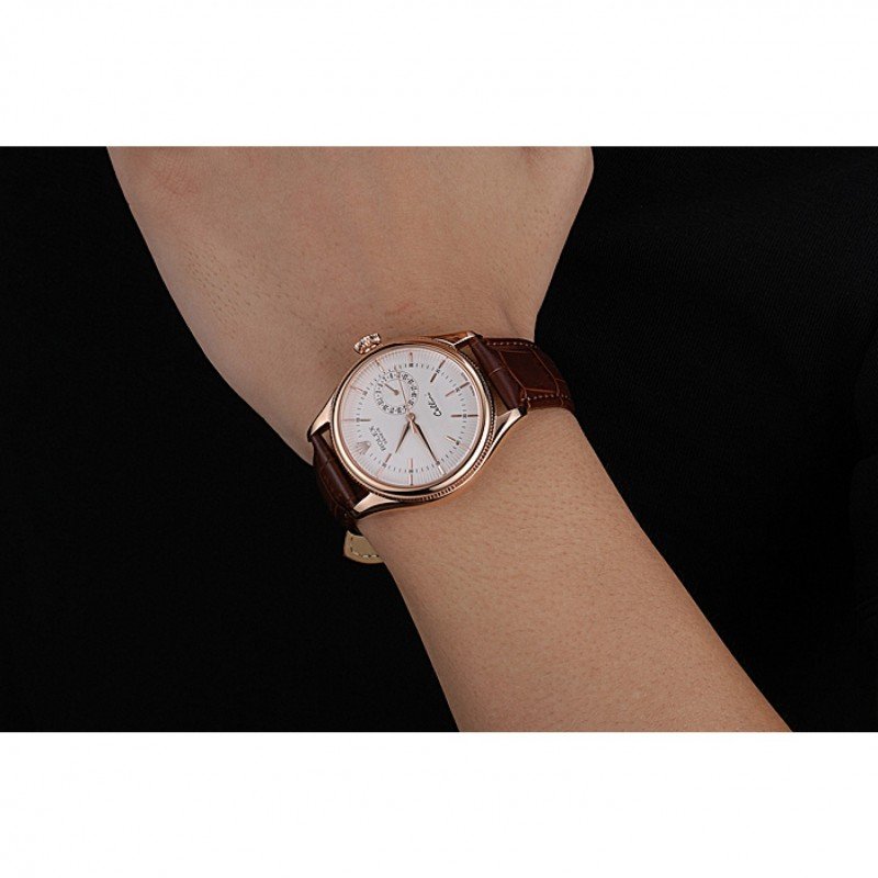 Montre réplique : Rolex Cellini 38 mm, cadran blanc — précise – Photo 8