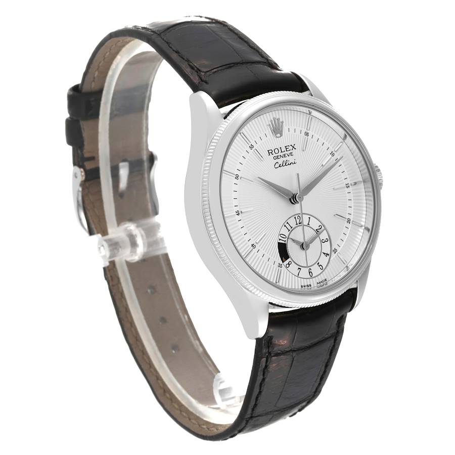 Montre réplique pour homme : Rolex Cellini, double fuseau horaire, or blanc, automatique, 50529 — fantastique – Photo 3