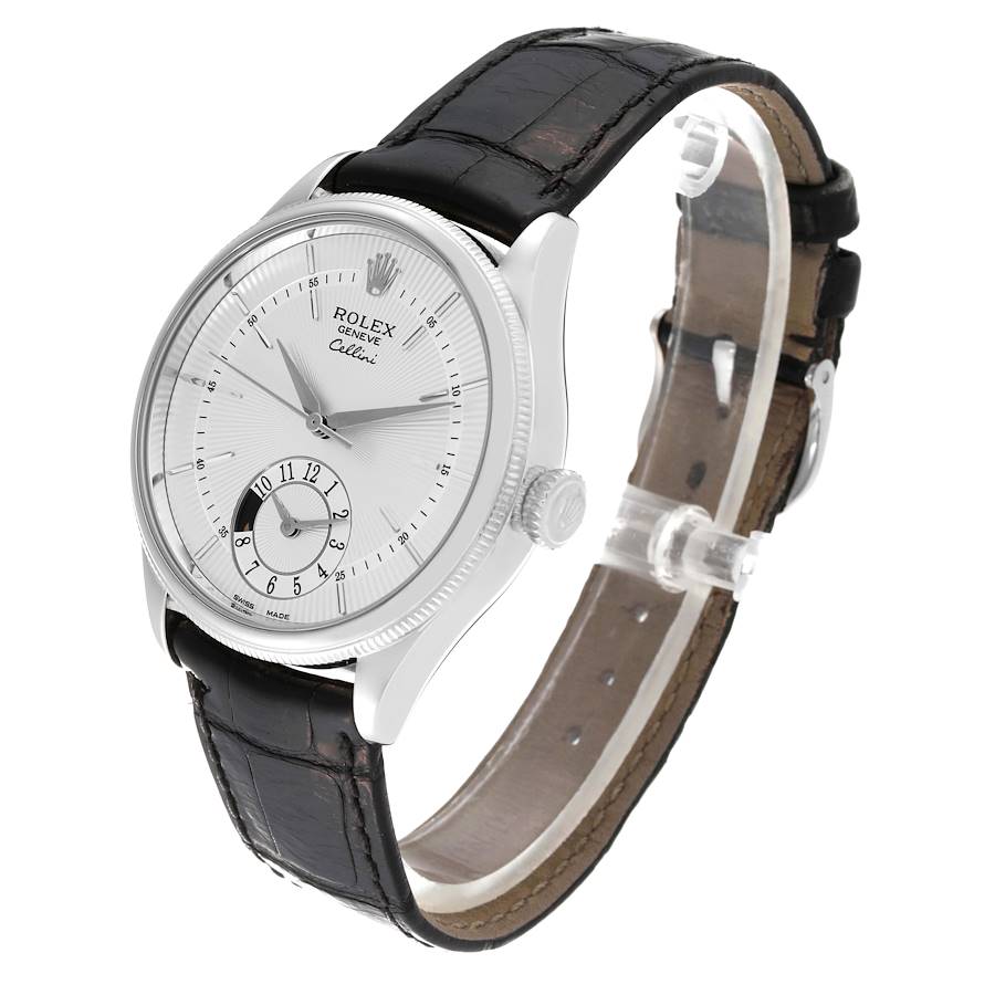 Montre réplique pour homme : Rolex Cellini, double fuseau horaire, or blanc, automatique, 50529 — fantastique – Photo 4
